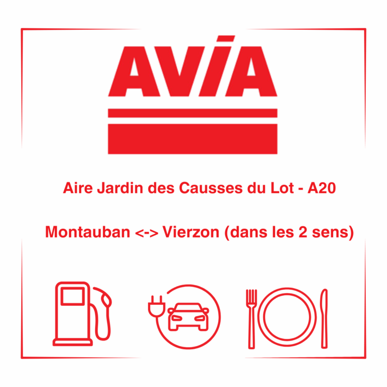 Nos aires AVIA de Brive – Vierzon (dans les 2 sens) vous attendent pour une pause