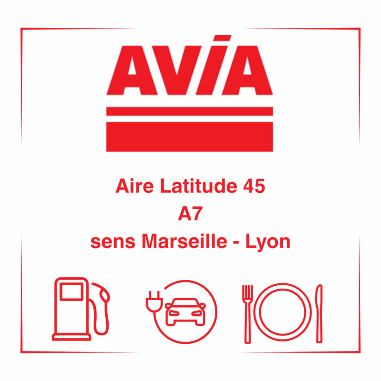 A7 sens Marseille – Lyon, l’Aire de Latitude 45.