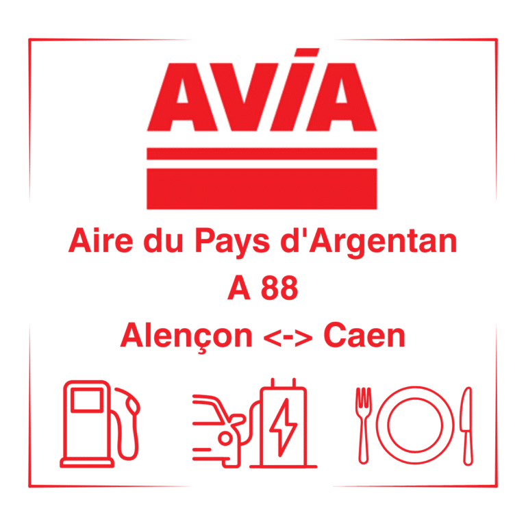 A88 en direction de Caen ou d’Alençon, l’Aire du Pays d’Argentan accessible dans les 2 sens